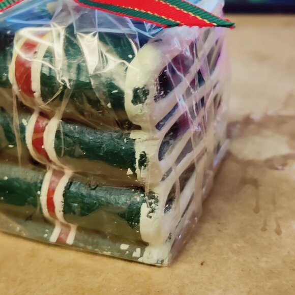 Vintage Christmas candles Red & Green ribbon candy from 90's - Picture 8 of 8